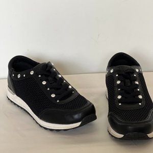 Black Rhinestone Sneakers 7.5